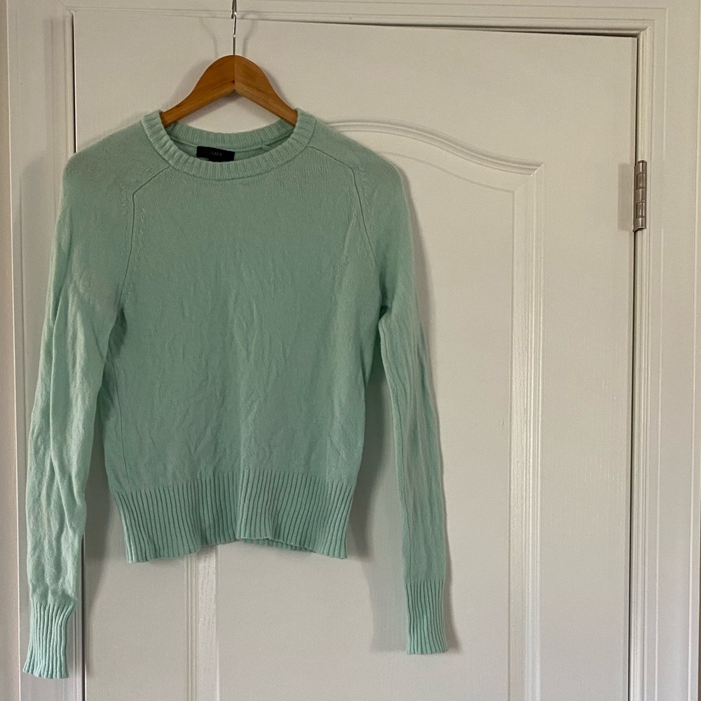 J Crew Small wool sweater, mint green
